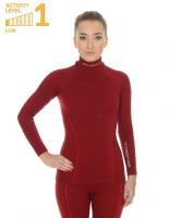 Brubeck Футболка женская дл.рукав Wool Merino 78% Бордо в Ижевске