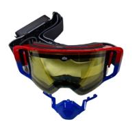 AiM Очки снегоходные с магнитной линзой и подогревом (PRO) 31-107 Accu Heated Red-Blue Glossy в Ижевске
