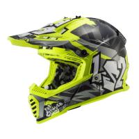 LS2 Шлем MX437 Fast Evo Mini Crusher Black Hi-Vis Yellow в Ижевске